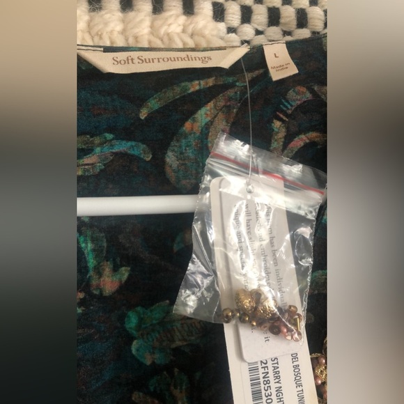 NWT Soft Surroundings Del Bosque Starry Night Tunic Top Gold Beaded Sequins - Picture 6 of 6